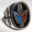 Inlayed Arrowhead Eagle Silver Deluxe Biker Ring Online