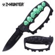 Z-Hunter Assisted Green Skull Folding Knife with Knuckle Guard For Discount