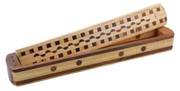 12” Multi-Tone and Two-Tone Wood Stick Box Incense Burner Hot on Sale